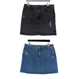 Old Navy and Mossimo Denim Blue Black Jean Mini Skirts Size 14